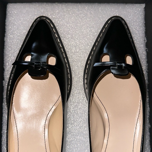 🔥🔥🔥NEW Marc Jacobs The Mouse Shoe Demi-Wedge Black Pointy Flats Shoes - Picture 4 of 9